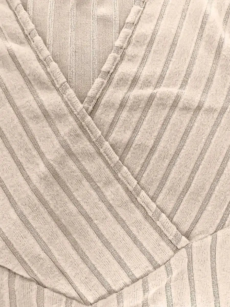 Ribbed Surplice Long Sleeve T-Shirt - Love Salve